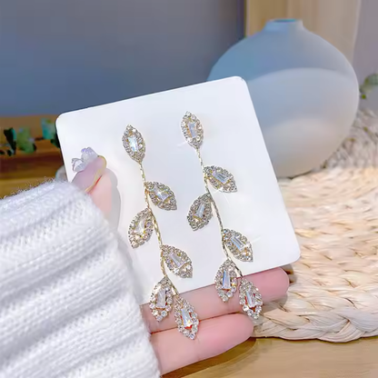 Leaves Long Chain Earrings
