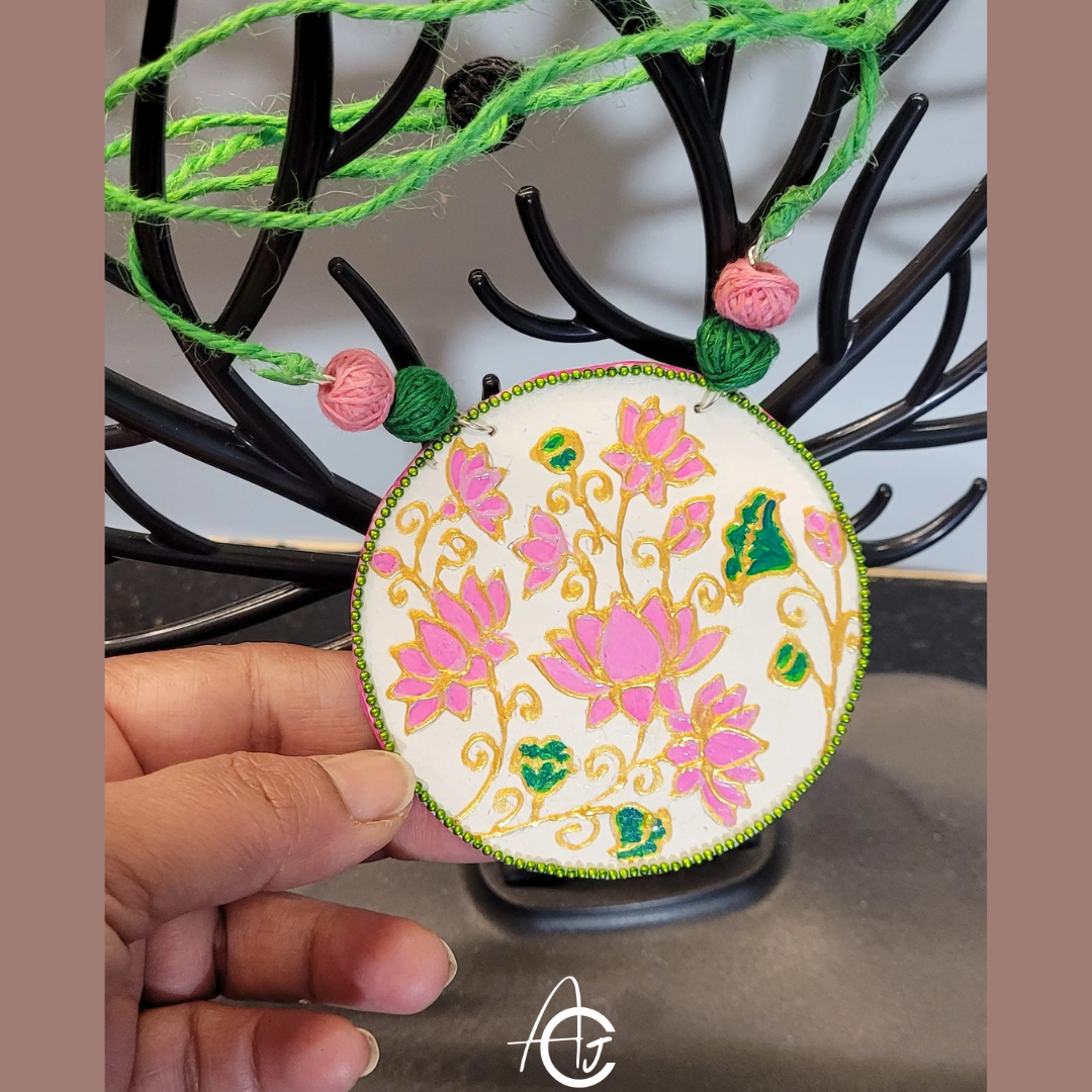 Statement Necklace, Handpainted : Handmade