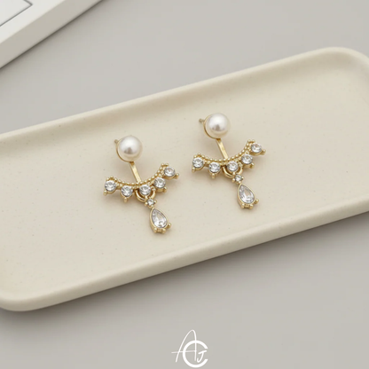 Pearl Bling Statement Earrings