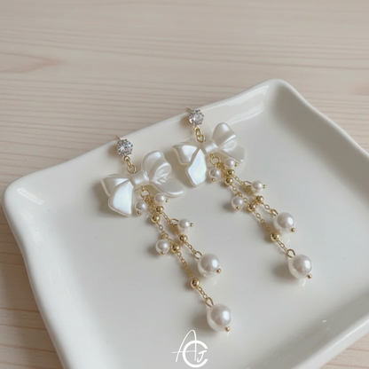 Bow Long Chain Earrings