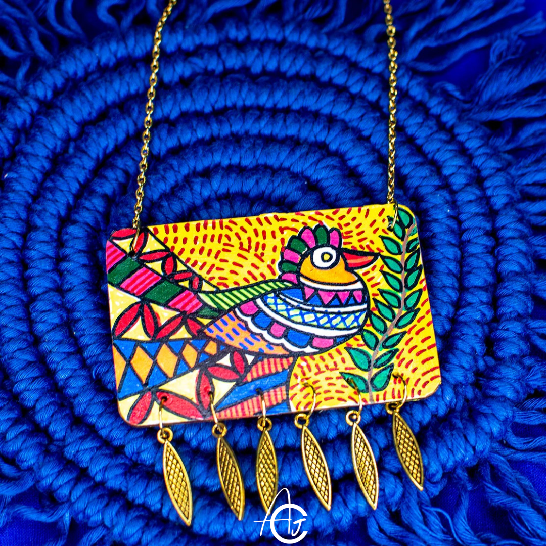 Statement Necklace, Handpainted : Handmade