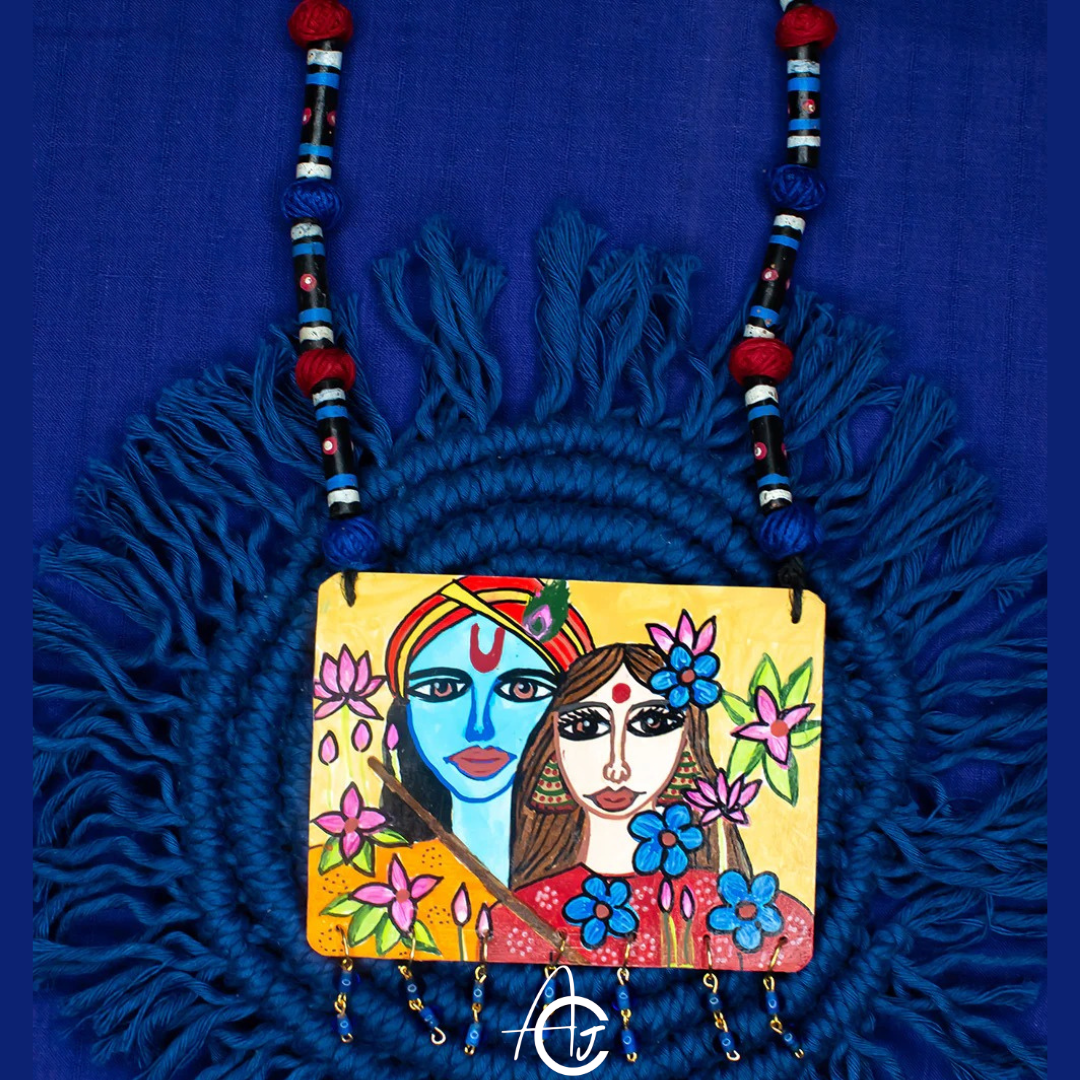 Statement Necklace, Handpainted : Handmade