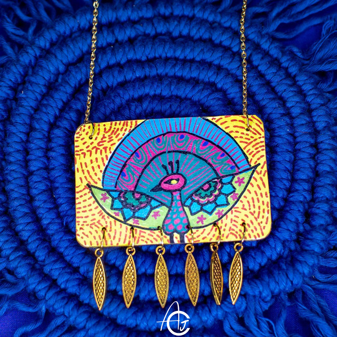 Statement Necklace, Handpainted : Handmade