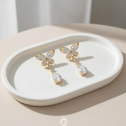 Butterfly Drop Bling Earrings