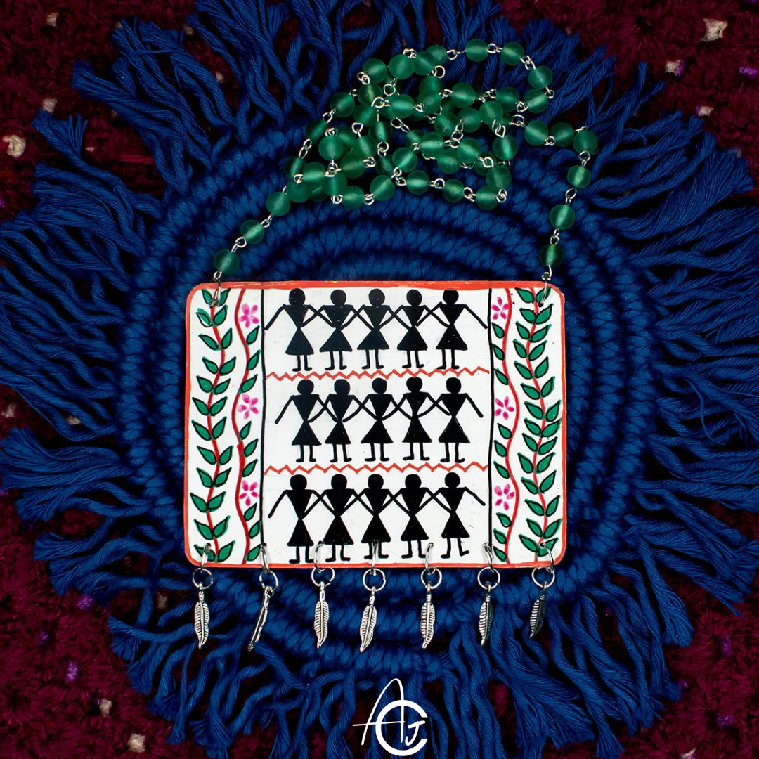 Statement Necklace, Handpainted : Handmade