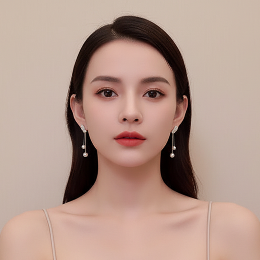 Heart Pearl Drop Earrings