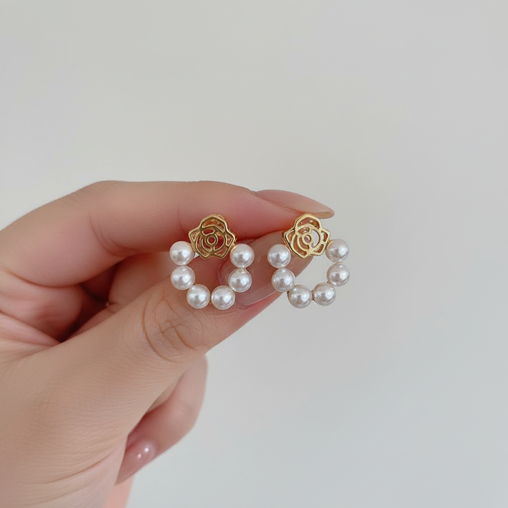 Pearl Flower Earring