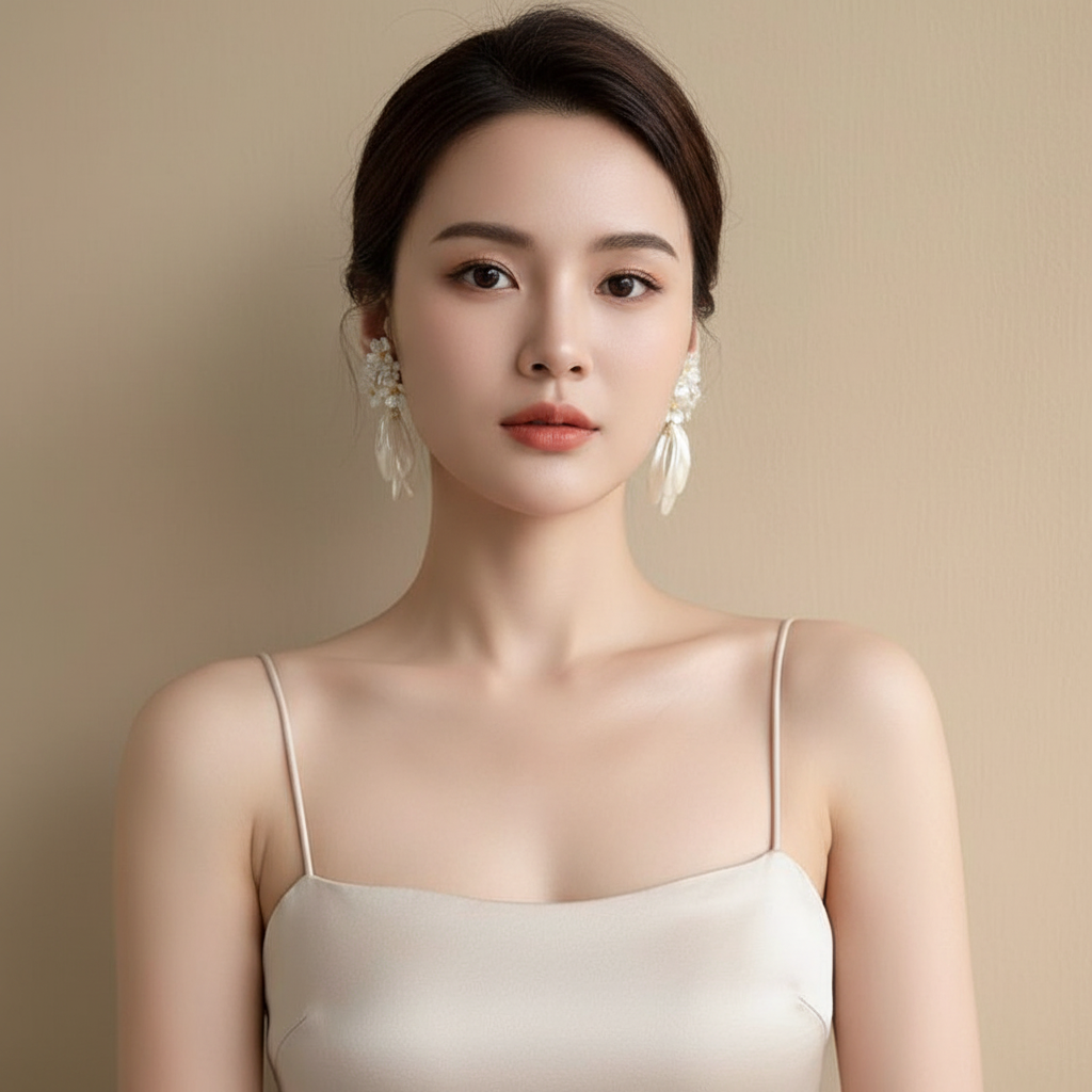 Flower Drop Statement Earrings