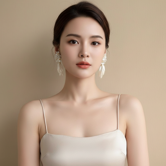 Flower Drop Statement Earrings