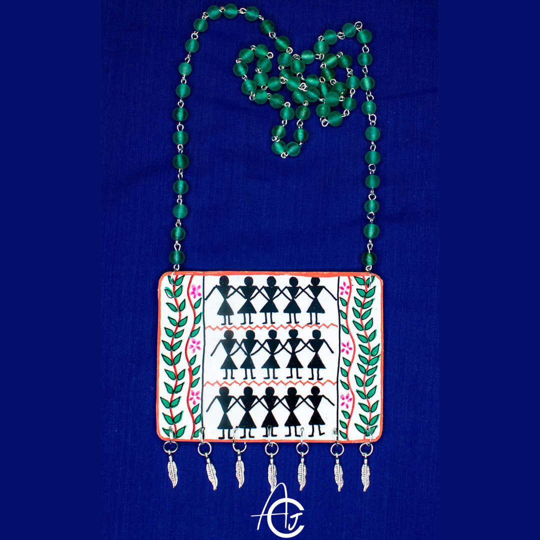 Statement Necklace, Handpainted : Handmade