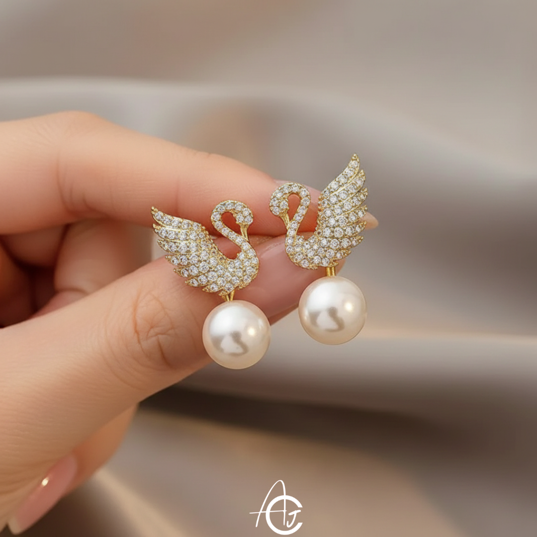 Bling Drop Pearl Earrings