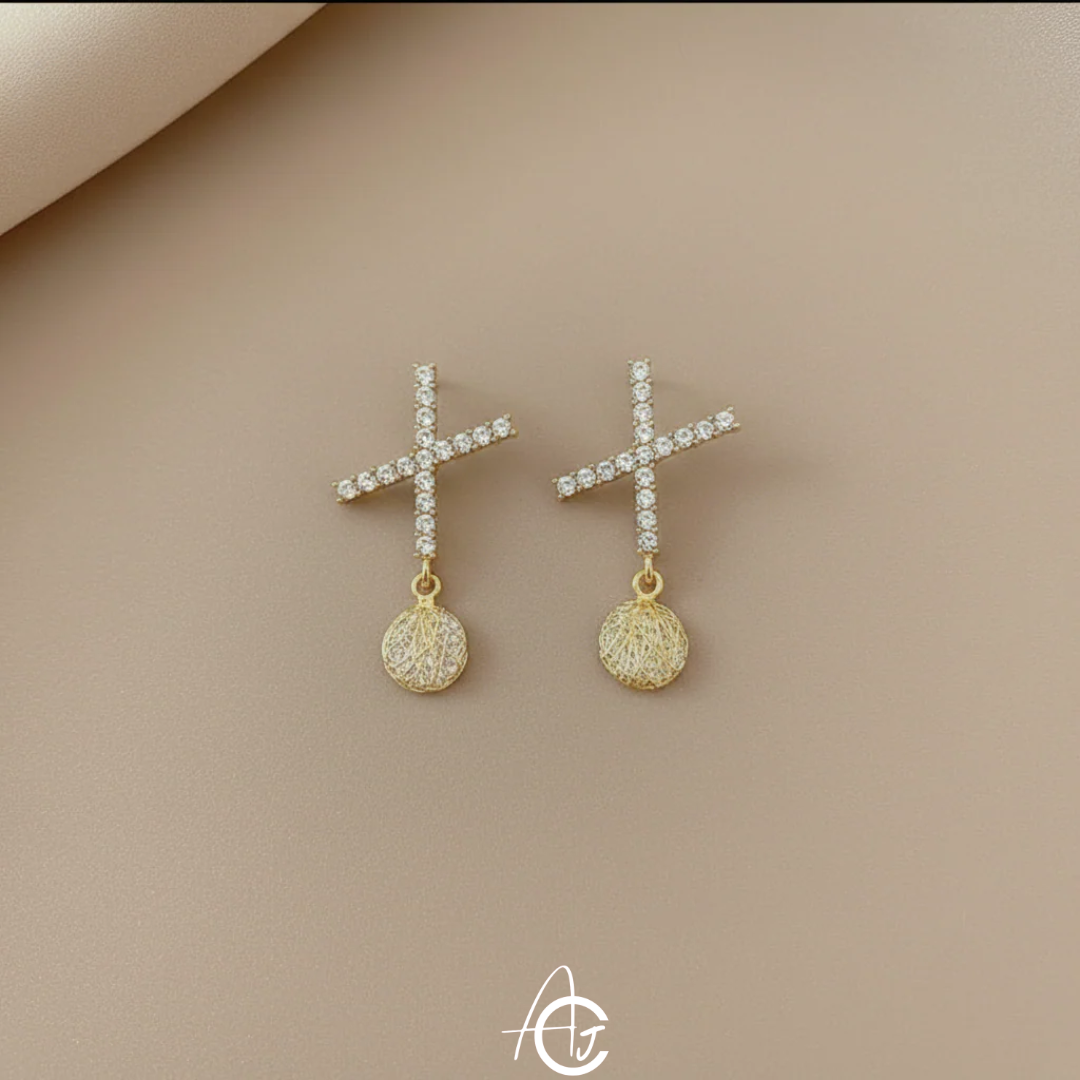 Bling Cross Earrings