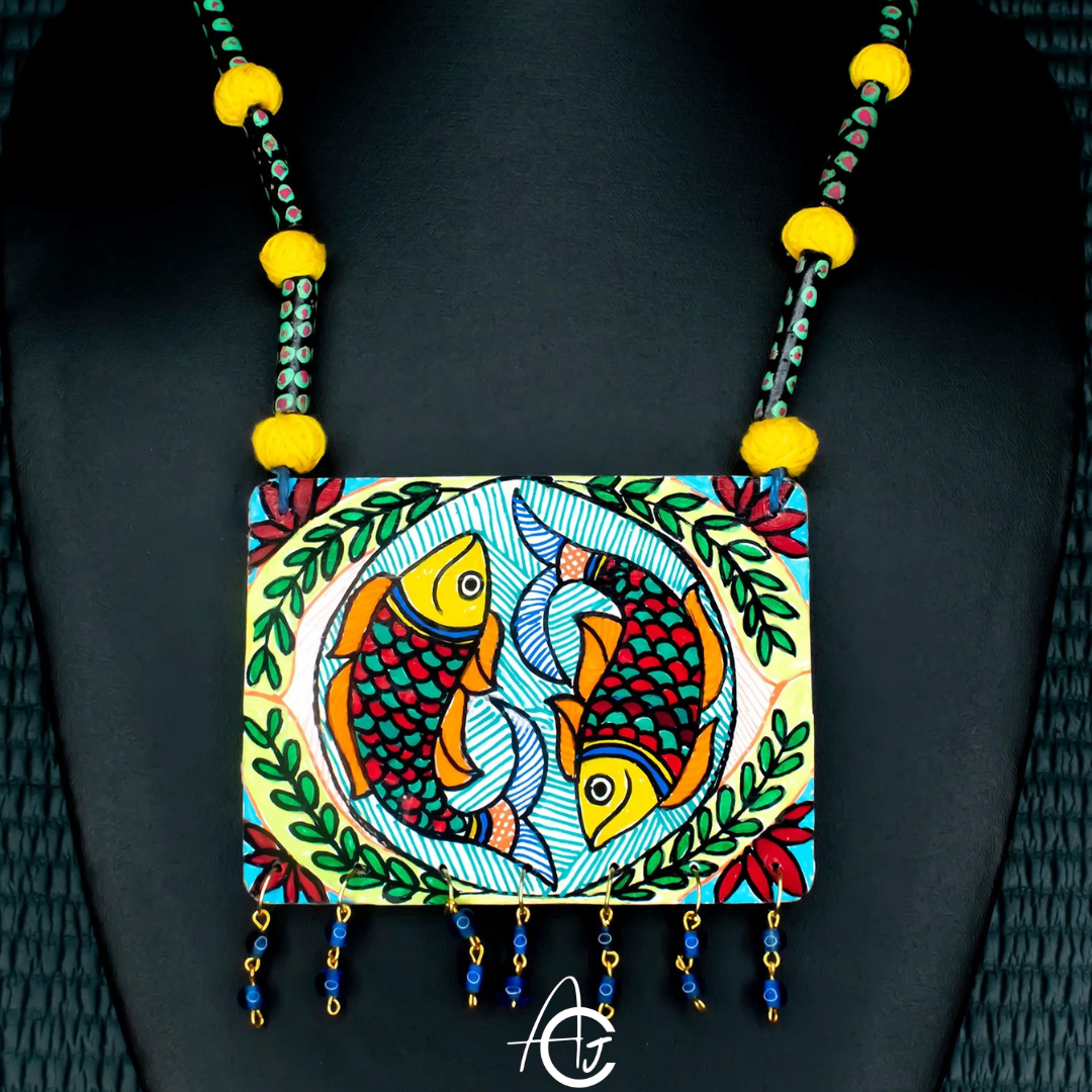 Statement Necklace, Handpainted : Handmade