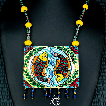 Statement Necklace, Handpainted : Handmade