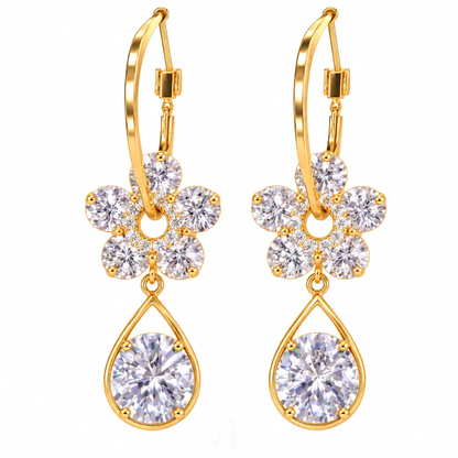 Bling Hoop Drop Earrings