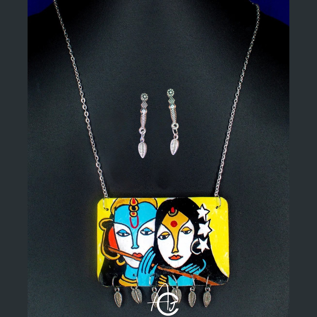 Statement Necklace Set, Handpainted : Handmade