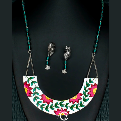 Statement Necklace set, Handpainted : Handmade