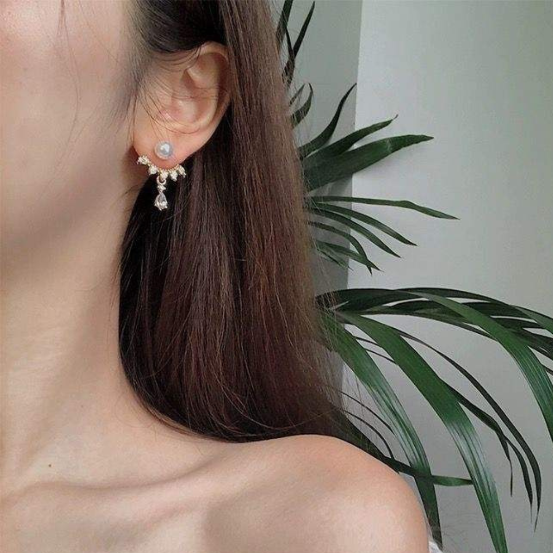 Pearl Bling Statement Earrings