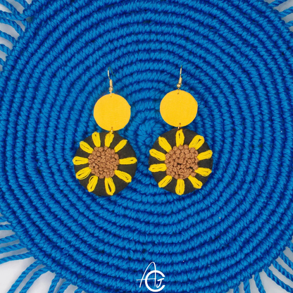 Embroidered Fabric Earrings : Handmade