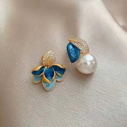 Flower And Bud Mismatch Earrings