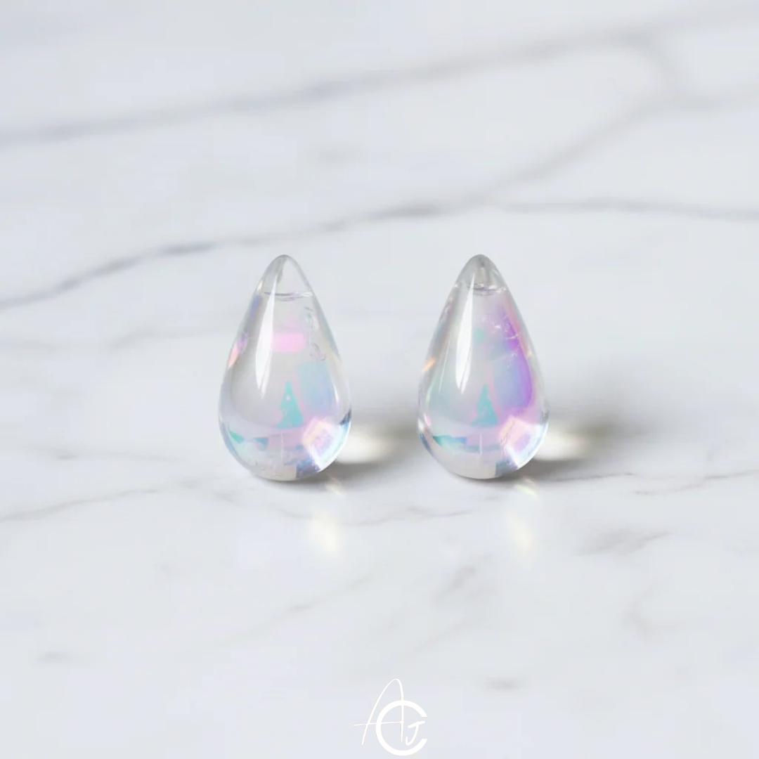 Tear Drop Rainbow Stud Earrings