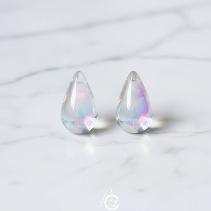 Tear Drop Rainbow Stud Earrings