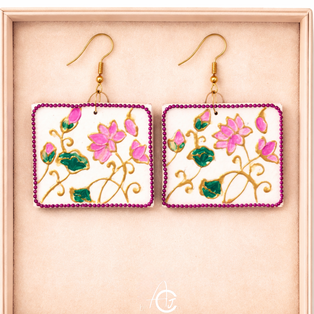 Statement Necklace set, Handpainted : Handmade