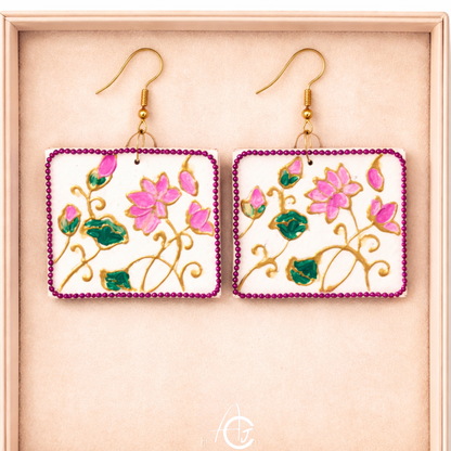 Statement Necklace set, Handpainted : Handmade