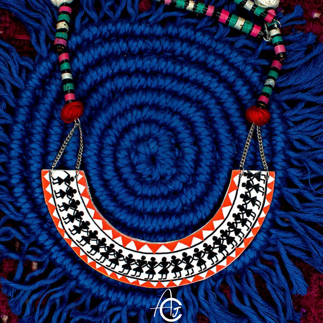 Statement Necklace, Handpainted : Handmade