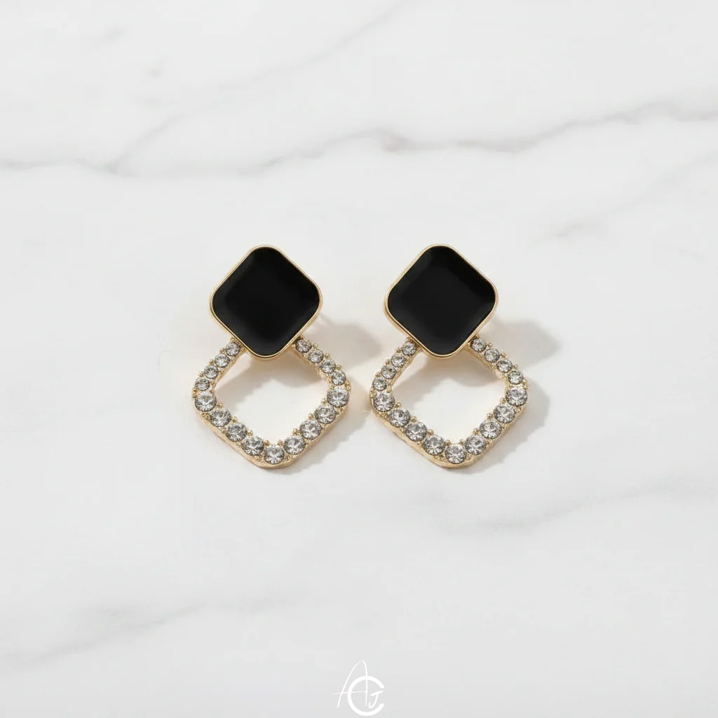 Bling Square Drop Earrings