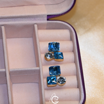 Bling Prism Blue Earrings