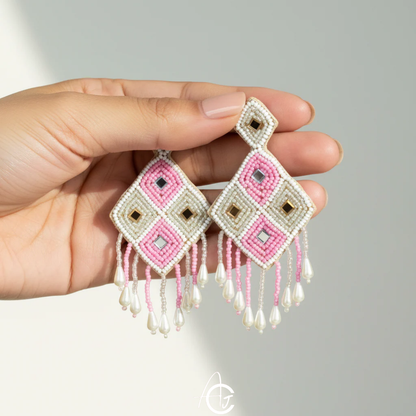 Beads Embroidered Necklace Set : Handmade