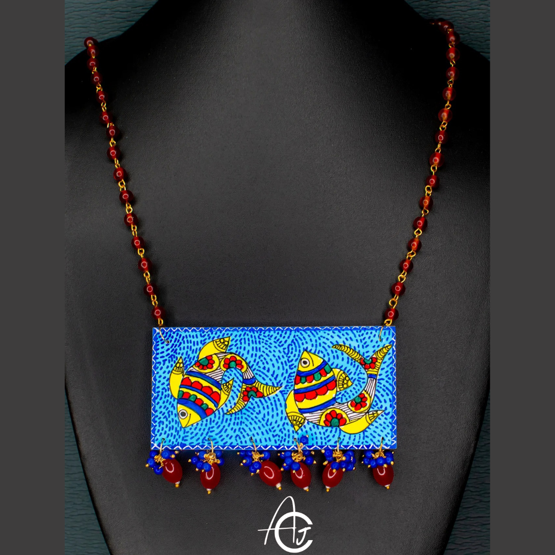 Statement Necklace, Handpainted : Handmade