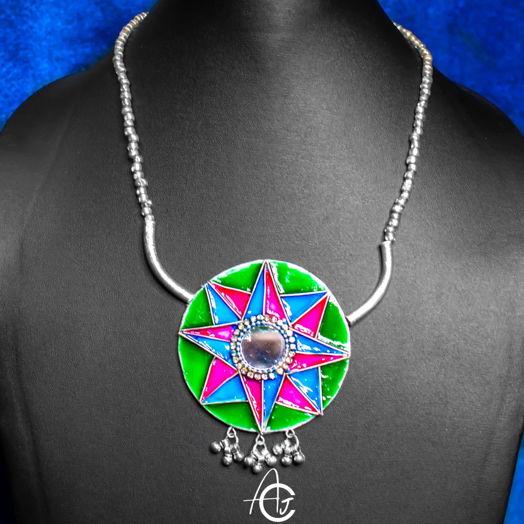 Statement  Necklace Set, Handpainted : Handmade