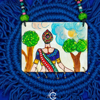 Statement Necklace, Handpainted  : Handmade