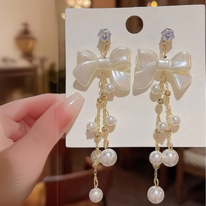 Bow Long Chain Earrings
