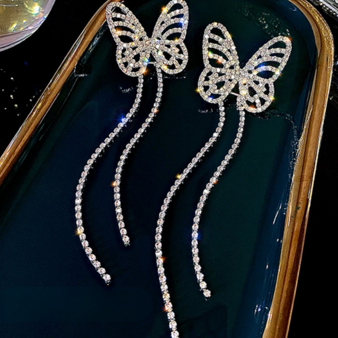 Butterfly Drop Statement Earrings