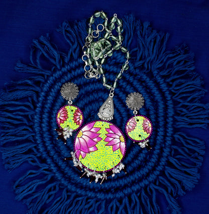 Rangmanch Necklace Set, Handpainted : Handmade