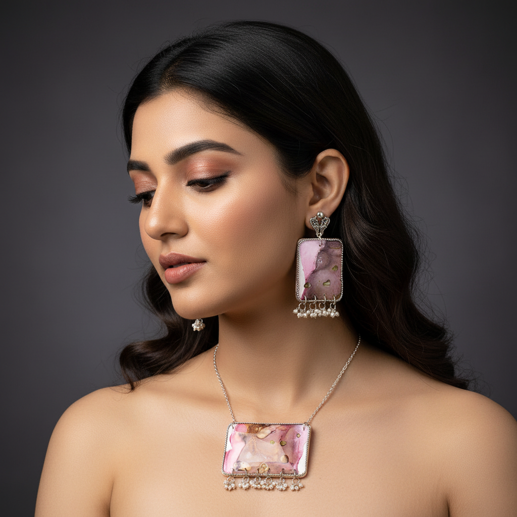 Fluid Necklace Set : Handmade