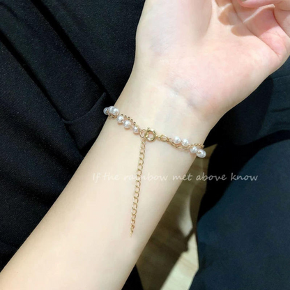 COMBO Pearl Layered Necklace and Bracelet