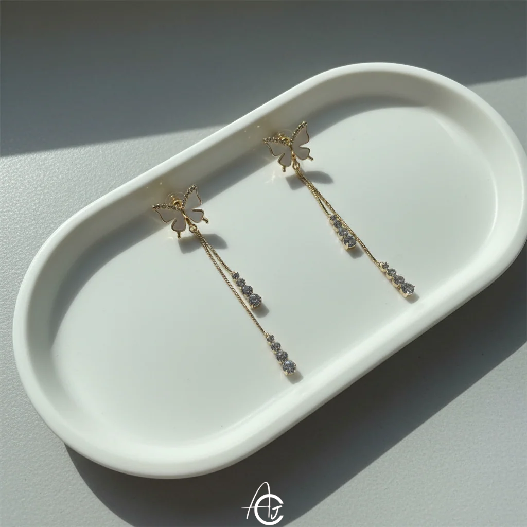Butterfly Drop Bling Earrings