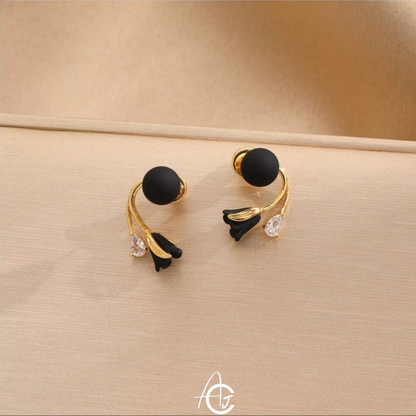 Pearl And Flower Earrings