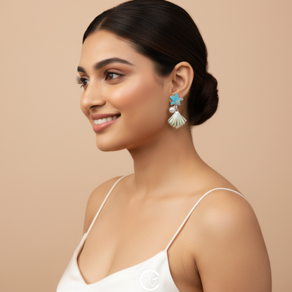 Pearl And Shell Earrings