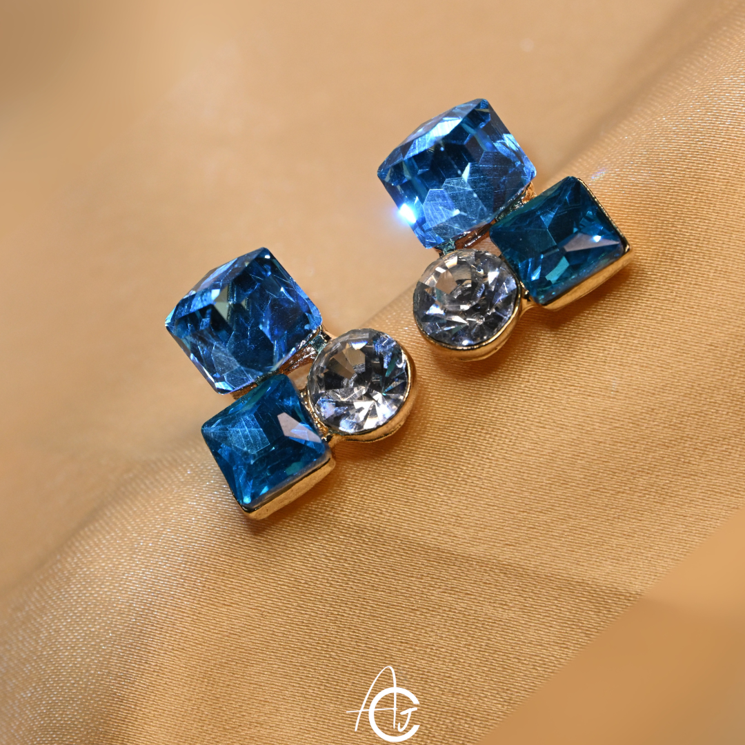 Bling Prism Blue Earrings