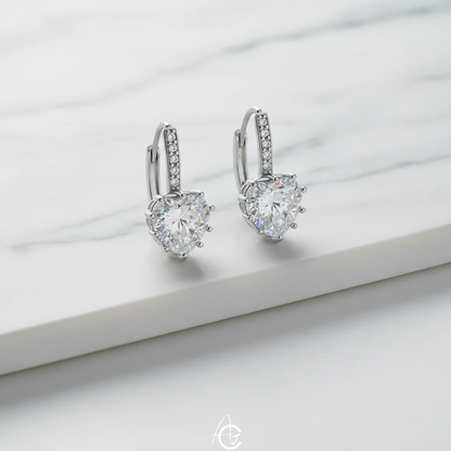 Crystal Drop Hoop Earrings