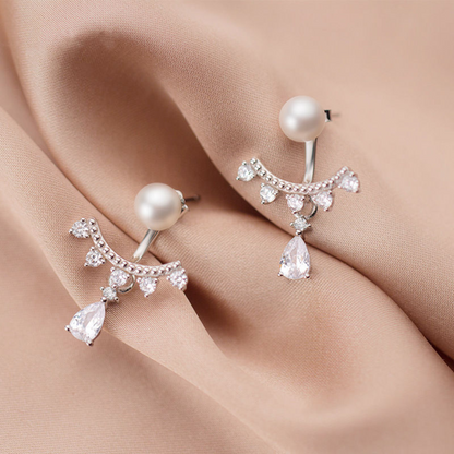 Pearl Bling Statement Earrings
