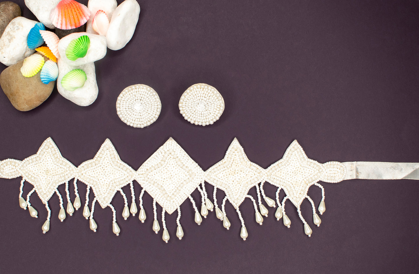 Ruhani Embroidered Necklace Set : Handmade
