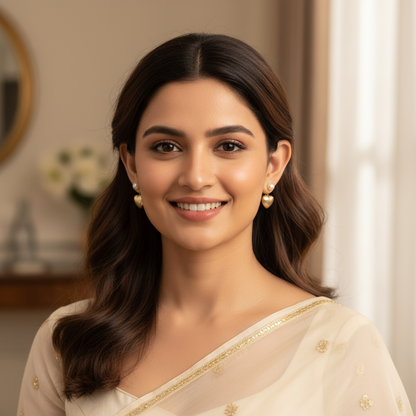 Heart And Pearl Earrings