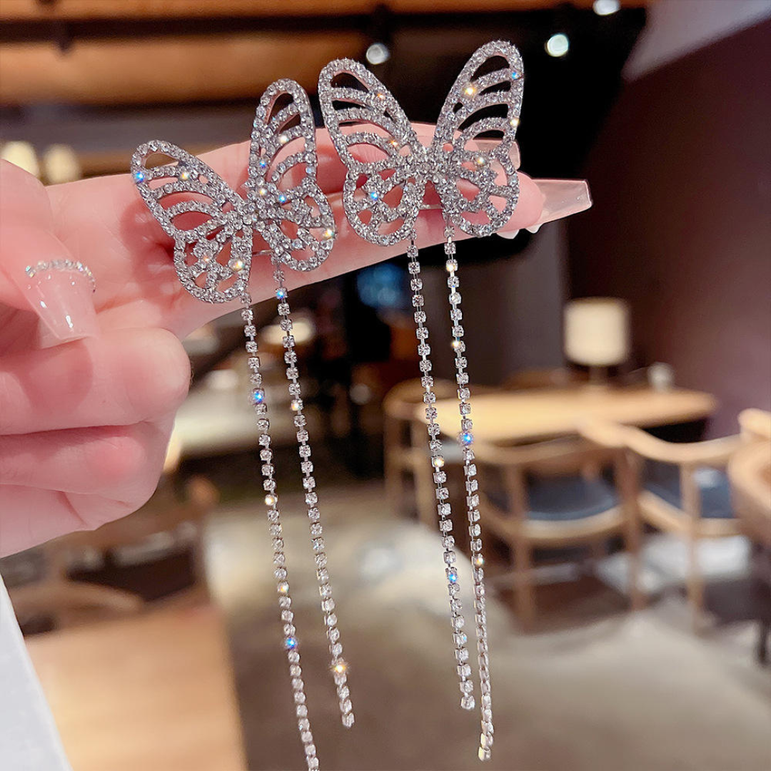 Butterfly Drop Statement Earrings