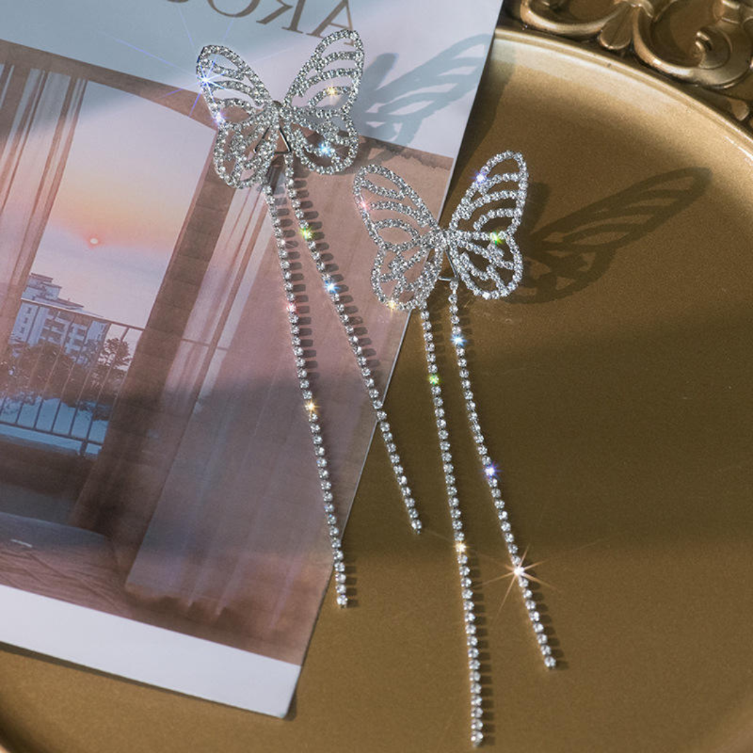 Butterfly Drop Statement Earrings